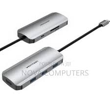 TOJHB Vention USB C Multi-function 7 in 1 Docking Station USB-C to HDMI/USB 3.0x3/SD/TF/PD Docking Station Gray 0.15M Aluminum Alloy Type