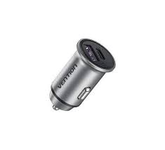 Vention Two-Port USB A+A(30+30) Car Charger Gray Mini Style Aluminium Alloy Type