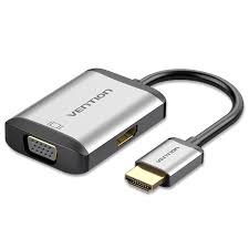 AFVHB Vention HDMI to HDMI+VGA Converter 0.15M Gray Metal Type