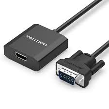 ACEBO Vention VGA to HDMI Converter with Female Micro USB and Audio Port 0.15M Black Metal Type