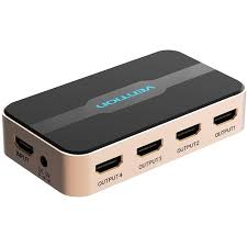 ACCGO Vention 1 In 4 Out HDMI Splitter 4K@30Hz Gold Aluminum Alloy Type