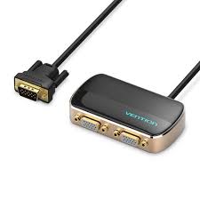 DBABF Vention 1 In 2 Out VGA Splitter Black Aluminium Alloy Type