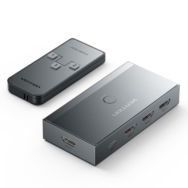 Vention 3 In 1 Out HDMI Switcher Gray Metay Type
