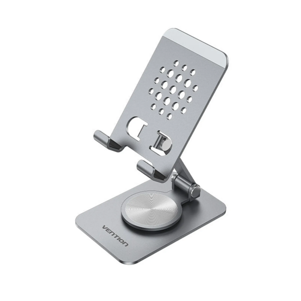 Vention Articulating Desk Phone Stand with 360° Rotatable Base Gray Aluminium Alloy Type