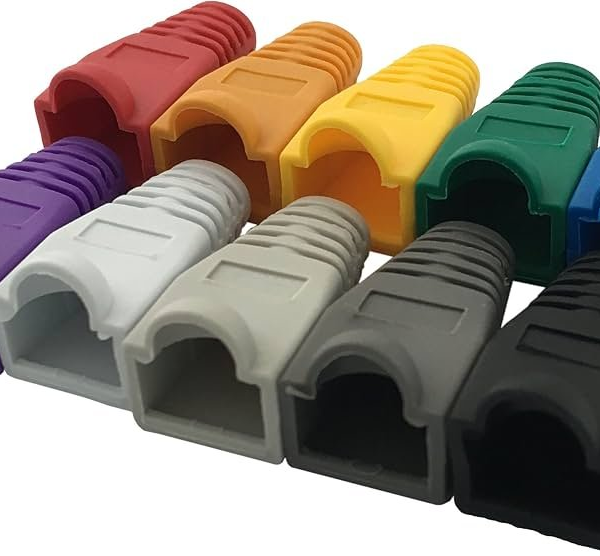 RJ45 Strain Relief Boots Red PVC Type 50 Pack